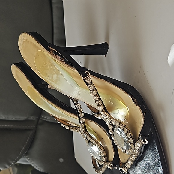 Rhinestone black sandals 8.5 - Picture 5 of 7